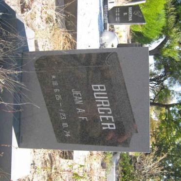 BURGER Jean A.F. 1925-1974