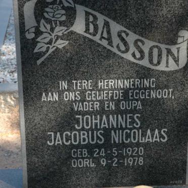 BASSON Johannes Jacobus Nicolaas 1920-1978