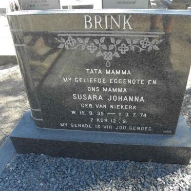 BRINK Susara Johanna nee VAN NIEKERK 1935-1974