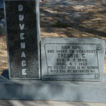 DUVENAGE Theunis G. 1890-1963