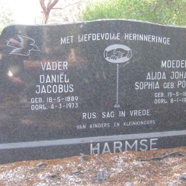 HARMSE Daniël Jacobus 1889-1973 &amp; Alida Johanna Sophia  POTGIETER 1894-1968