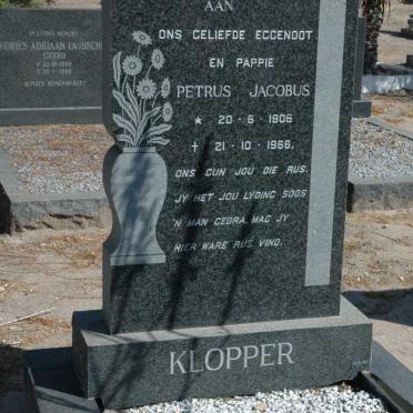 KLOPPER Petrus Jacobus 1906-1966