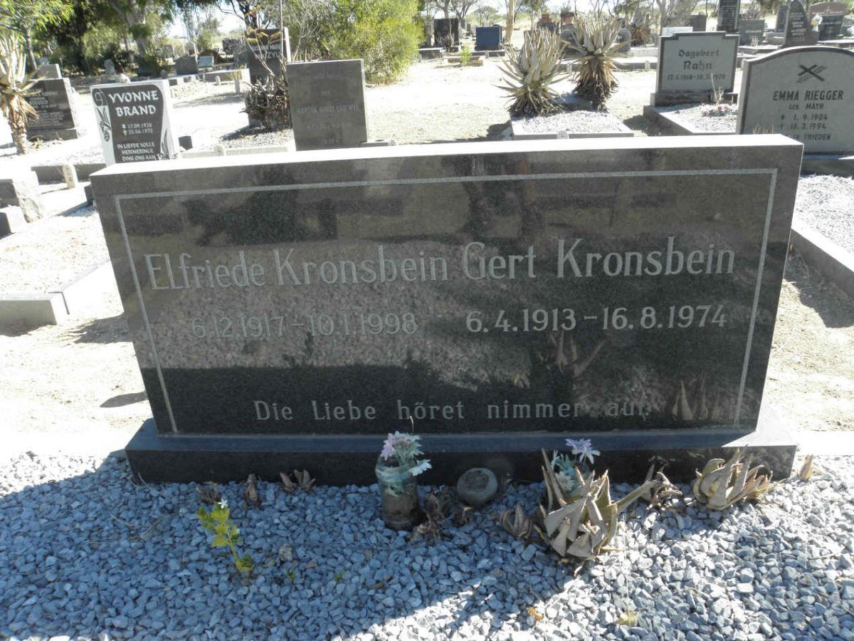 KRONSBEIN Gert 1913-1974 &amp; Elfriede 1917-1998