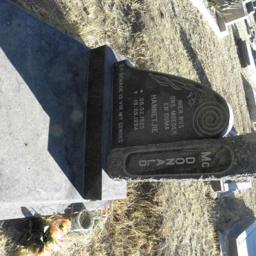 McDONALD Hannetjie 1925-1994