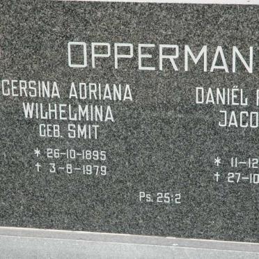 OPPERMAN Daniël Petrus Jacobus 1891-1961 &amp; Gersina Adriana Wilhelmina SMIT 1895-1979