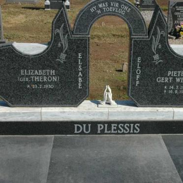 PLESSIS Pieter Gert Wessel, du 1929-1996 &amp; Elizabeth THERON 1930-