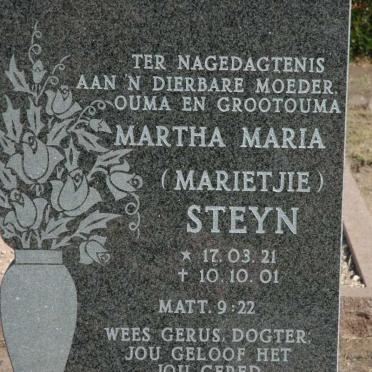 STEYN Martha Maria 1921-2001