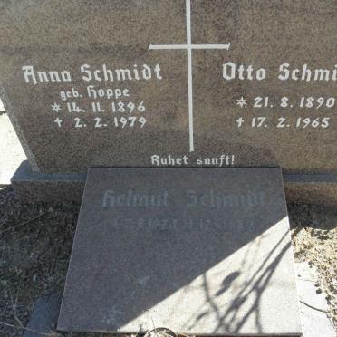 SCHMIDT Otto 1890-1965 &amp; Anna HOPPE 1896-1979 :: SCHMIDT Helmut 1924-