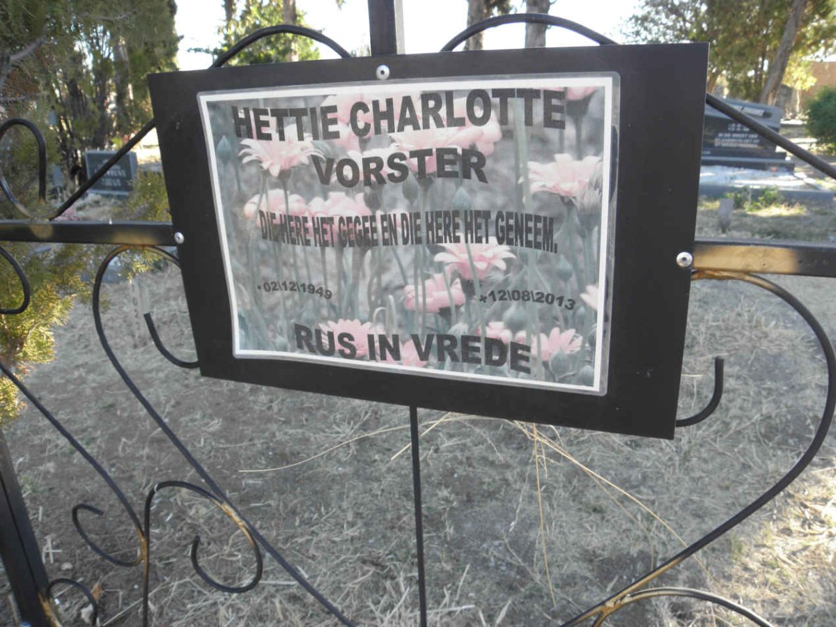 VORSTER Hettie Charlotte 1949-2013