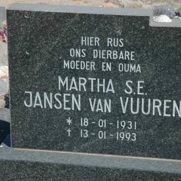 VUUREN Martha S.E., Jansen van 1931-1993
