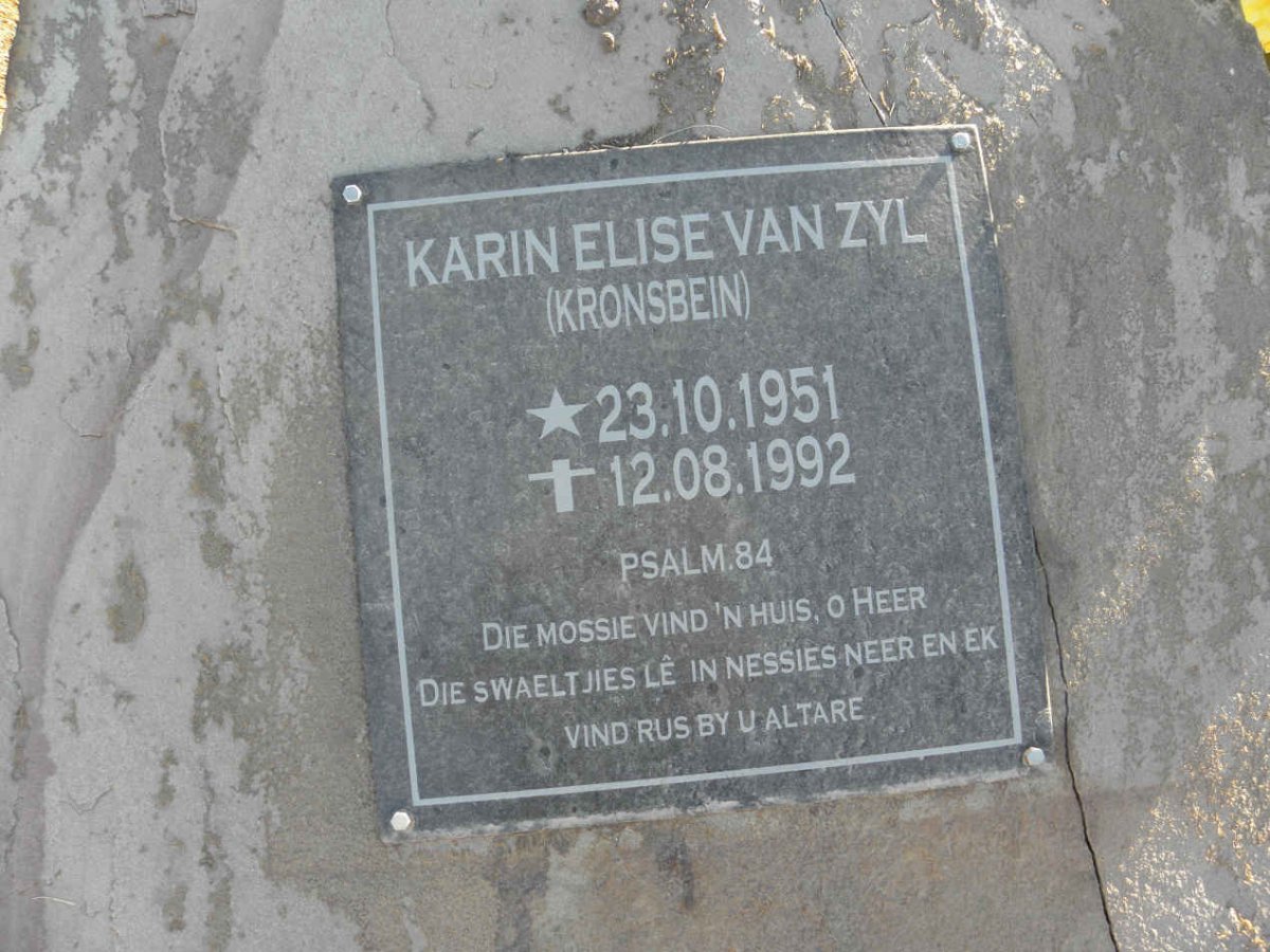 ZYL Karin Elise, van nee KRONSBEIN 1951-1992