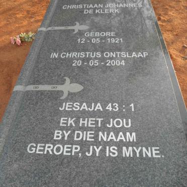 KLERK Christiaan Johannes, de 1921-2004