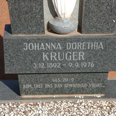 KRUGER Johanna Dorethia 1892-1976