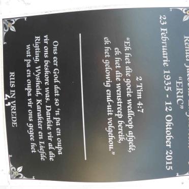 ENGELBRECHT Renier Jacobus 1935-2015