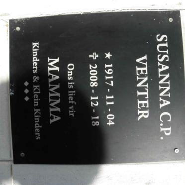 VENTER Susanna C.P. 1917-2008