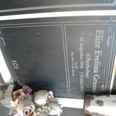 GRIESSEL Elize Evelina nee OBERHOLZER 1954-2012