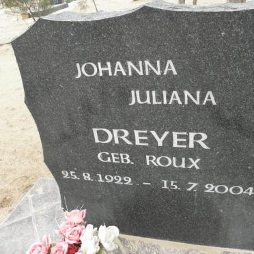 DREYER Johanna Juliana nee ROUX 1922-2004