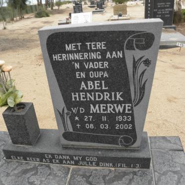 MERWE Abel Hendrik, v.d. 1933-2002