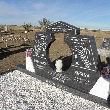 SNYDERS Johannes 1923-1995 &amp; Regina 1916-1996