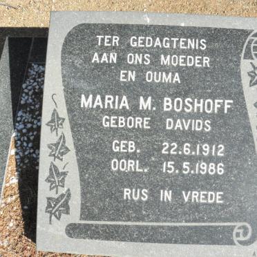 BOSHOFF Maria M. nee DAVIDS 1912-1986