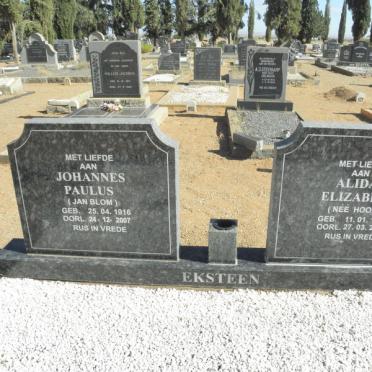 EKSTEEN Johannes Paulus 1916-2007 &amp; Alida Elizabeth HOON 1933-2001