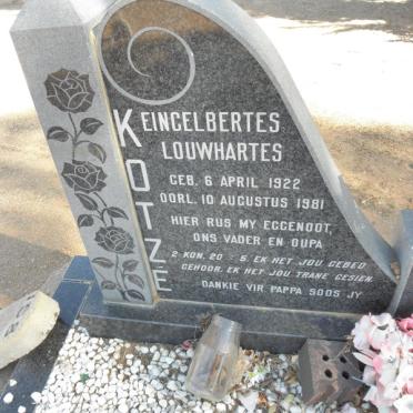 KOTZÉ Eingelbertes Louwhartes 1922-1981