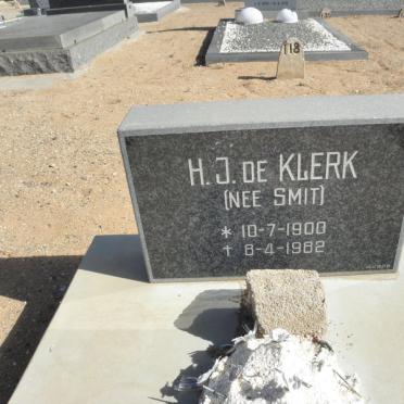 KLERK H.J., de nee SMIT 1900-1982