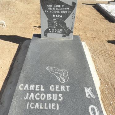 KOTZE Carel Gert Jacobus 1946-2007 &amp; Mara 1948-1983