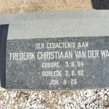 WALT Frederik Christiaan, van der 1984-1992