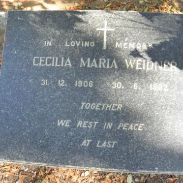 WEIDNER Peter Joseph 1898-1984 &amp; Cecilia Maria 1906-1982