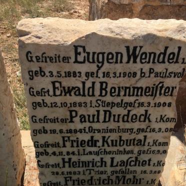 WENDEL Eugen 1883-1908 :: BERNMEISTER Ewald 1883-1908 :: DUDECK Paul 1884-1908 :: KUBUTAL Friedr. 1884-1908