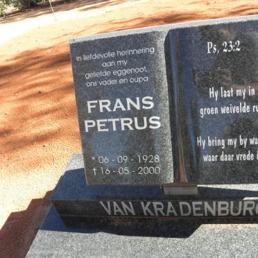 KRADENBURG Frans Petrus, van 1928-2000