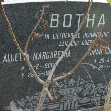 BOTHA Johan Cornelius 1911-1981 &amp; Alletta Margaretha 1908-198?