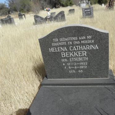 BEKKER Helena Catharina nee ETSEBETH 1922-1972