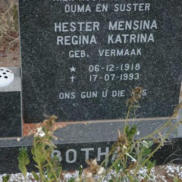 BOTHA Hester Mensina Regina Katrina nee VERMAAK 1918-1993