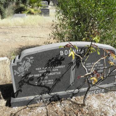 BORNMAN Johannes Gysbertus Roos 1903-1984 &amp; Maria Susanna JANSEN ?-?
