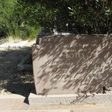 BOTES Jan Johannes 1903-1990 &amp; Hester Adriana 1922-1990