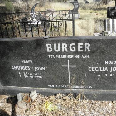 BURGER Andries 1908-1998 &amp; Cecilia Johanna 1920-