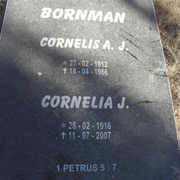 BORNMAN Cornelis A.J. 1912-1966 &amp; Cornelia J. 1916-2007