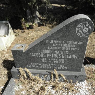 BLAAUW Hendrik Mathys Jacobus Petrus 1902-1962