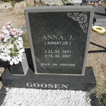 GOOSEN Anna J. 1931-2007