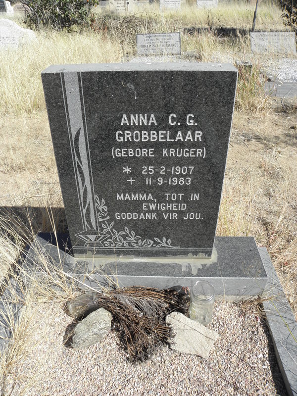 GROBBELAAR Anna C.G. nee KRUGER 1907-1983