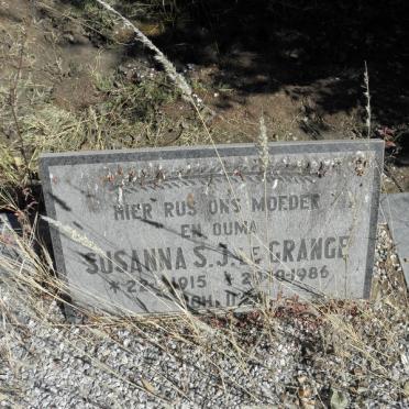 GRANGE Susanna S.J., le 1915-1986