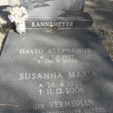 KANNEMEYER David Stephanus 1927-2002 &amp; Susanna Maria VERMEULEN 1925-2006