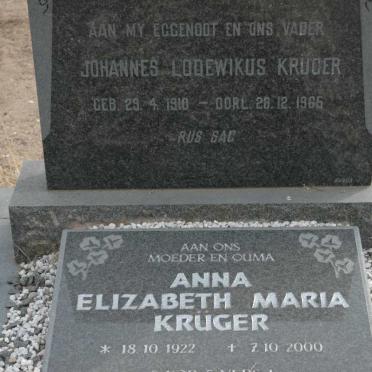 KRÜGER Johannes Lodewikus 1910-1965 &amp; Anna Elizabeth Maria 1922-2000