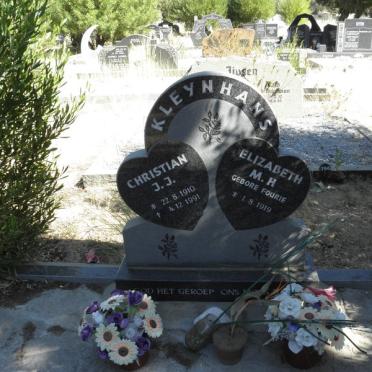 KLEYNHANS Christian J.J. 1910-1991 &amp; Elizabeth M.H. nee FOURIE 1919-