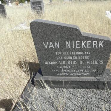 NIEKERK Albertus De Villiers, van 1954-1973