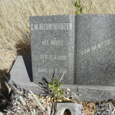 NIEUWENHUIZEN C.M. nee NAUDE 1886-1968