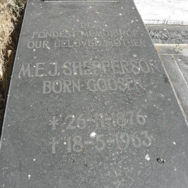 SHEPPERSON M.E.J. nee GOOSEN 1876-1963