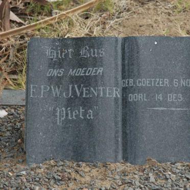 VENTER E.P.W.J. nee COETZER 1884-1953